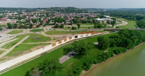 Over suburban Cincinnati, Ohio Stock Footage 156532474