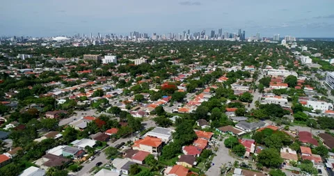 Over the suburbs of Miami Stock Footage 201113977