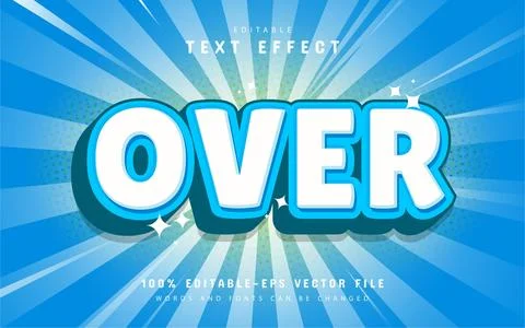Over text effect cartoon style Stock Illustration