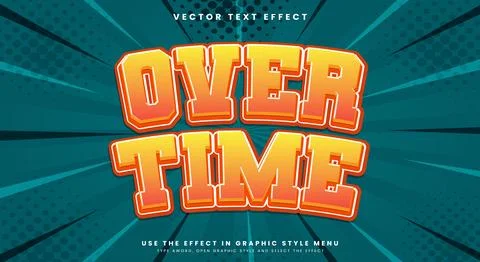 Over Time vector editable text effect Template Illustrazione stock