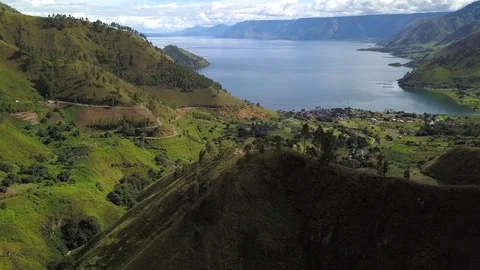 Over Toba lake Stock-Footage 83908824