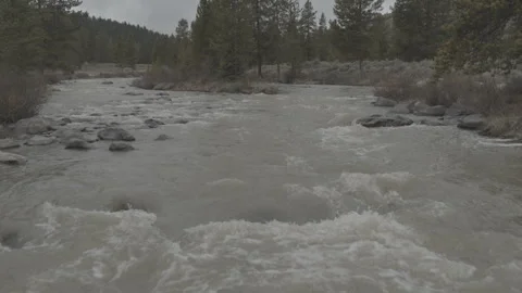 Over Top Rushing River Rapids Stockbeeldmateriaal 248728830