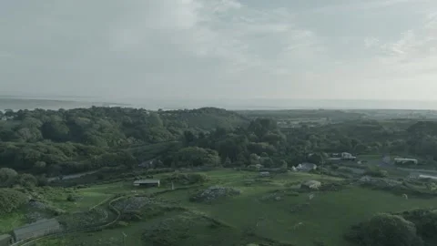 Over Trees To Sea Stock Footage 250349176