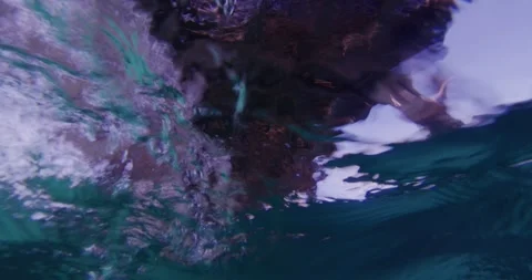 Over-under shots Of Jetty, 8K Video stock 331787887