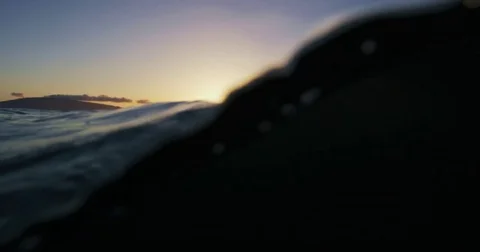 Over Underwater View of Sunset Light Rays Stock Footage 76284169