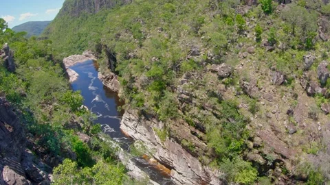 Over view of Canyon and river in the forest Video stock 135475060