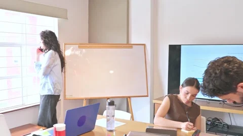 Over view of conference table with a business team. 動画素材 335717851
