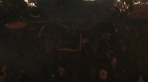 Over view of the Toritos parade from above the crowd 4 스톡 동영상 19113444