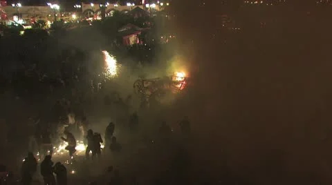 Over view of the Toritos parade from above the crowd 9 스톡 동영상 19115295