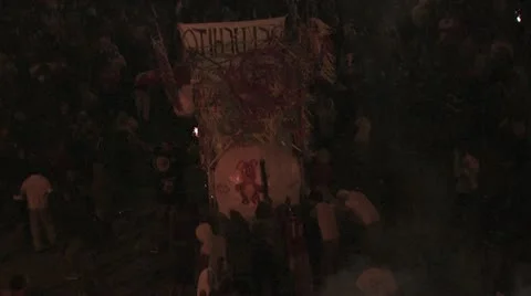 Over view of the Toritos parade from above the crowd 15 Stock-Footage 19116173