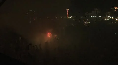 Over view of the Toritos parade from above the crowd 16 Stock-Footage 19116313
