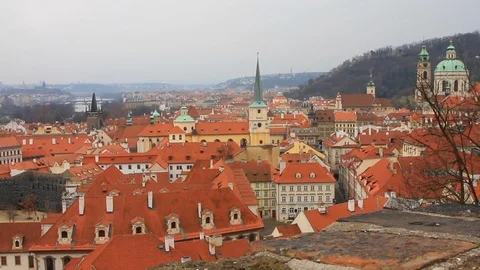 Over the Vltava river in the Prague, Czech Republic 3 Stock Footage 88511400