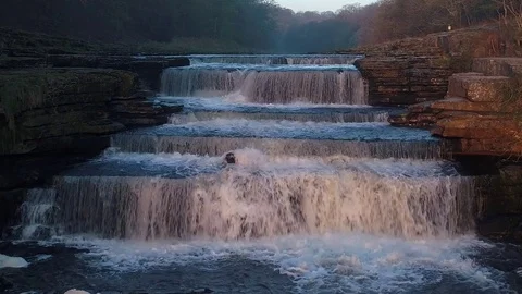 Over the waterfall Stock Footage 85400911