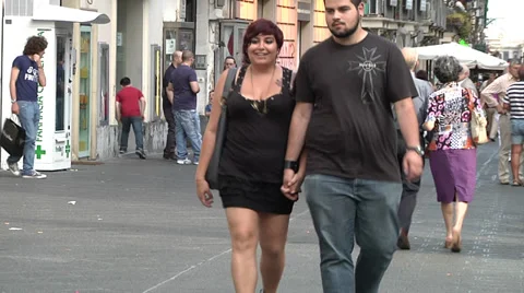 Over weight couple. Stock Footage 30426239