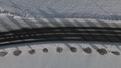 Over the winter road Stock Footage 257611308