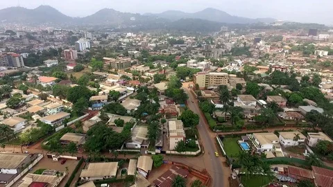Over Yaoundé residential Bastos Stock Footage 80973188