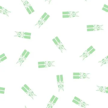 Overall denim glyph vector seamless pattern Stock Illustration