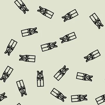 Overall denim line vector seamless pattern Stock Illustration