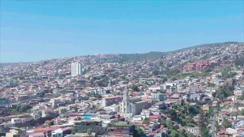 Overall drone view of Valparaiso 스톡 동영상 340995822