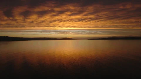 Overall ocean view with soft sunset reflection Video stock 340992472