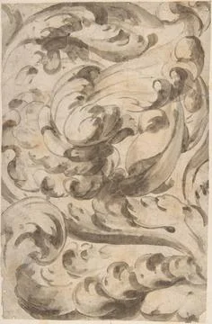 Overall Pattern of Acanthus Scrolls 17th century Anonymous, Italian, 17th c.. Stockfoto's