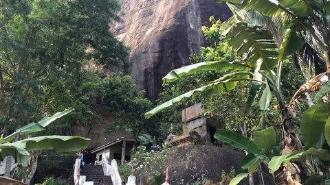 The overall plan of the ancient Buddhist temple Mulkirigala Video stock 71608163