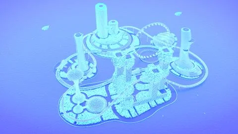 Overall plan. Concept future city skyline. Futuristic business vision concept Stock Illustration