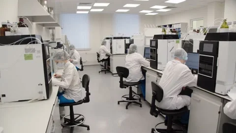 The overall plan of pharma workers during the daily working process in the Stock Footage 199687177
