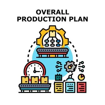 Overall production plan illustrating smart manufacturing process 库存插图