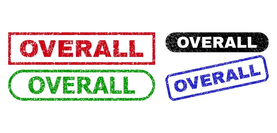 OVERALL Rectangle Stamps Using Unclean Surface Illustrazione stock