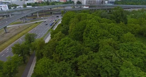 Overall View On A Highway Intersection. Aerial Shot Stock Footage 89862337