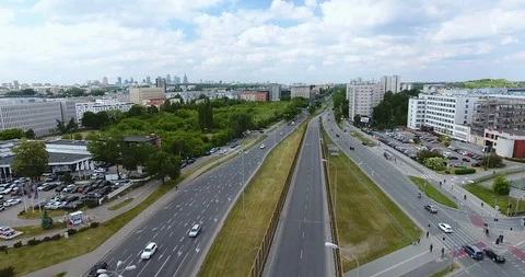 Overall View On A Highway Intersection. Aerial Shot Stock Footage 89862391