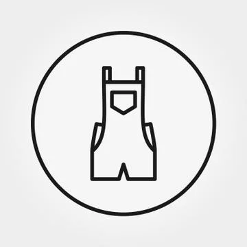 Overalls. Jumpsuit. Icon. Vector. Editable Thin line. Stock Illustration