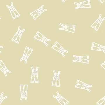 Overalls pants apparel line vector seamless pattern Stock Illustration