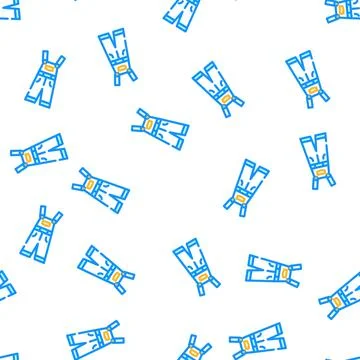 Overalls pants apparel vector seamless pattern Illustrazione stock