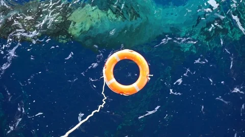 Overboard life saving equipment. Stock Footage 94560002