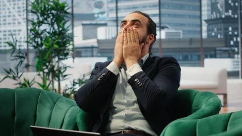 Overburdened director dealing with workload and financial instability Stock Photos