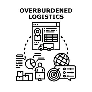 Overburdened logistics supply chain management concept イラスト素材