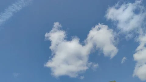 Overcast . Blue sky . Cloud movement 스톡 동영상 158910436