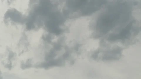 Overcast blue sky covered with layers of soft white and grey cumulus clouds Stock Footage 337890939