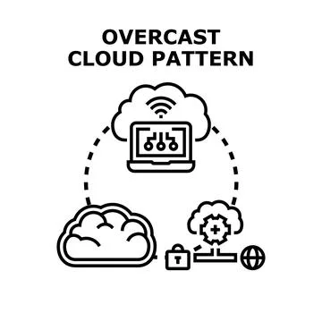 Overcast cloud pattern for computing network storage イラスト素材