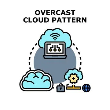 Overcast cloud pattern for computing network storage Stock Illustration