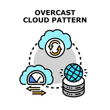 Overcast cloud pattern for global data storage solutions 스톡 일러스트