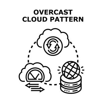 Overcast cloud pattern for global data storage solutions Stockillustratie