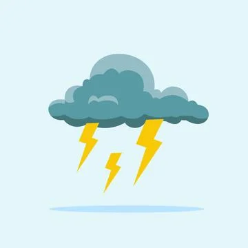 Overcast clouds with lightning strikes. phenomenon of thundering sky before rain Illustrazione stock