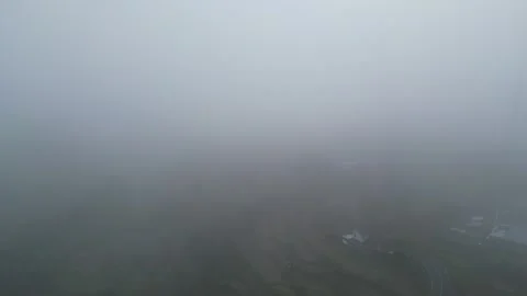 Overcast clouds before raining with rice paddy fields terrace and road view. 4k Vídeos de archivo 247348468