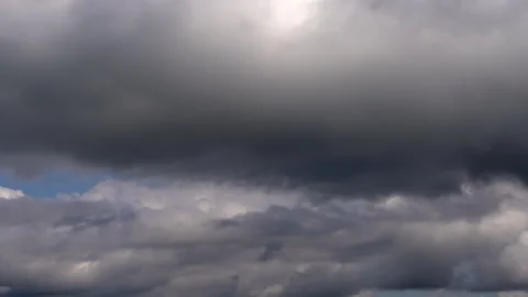 Overcast Clouds Transitioning to Partial Clear Sky  30s Timelapse Stock Footage 309139520