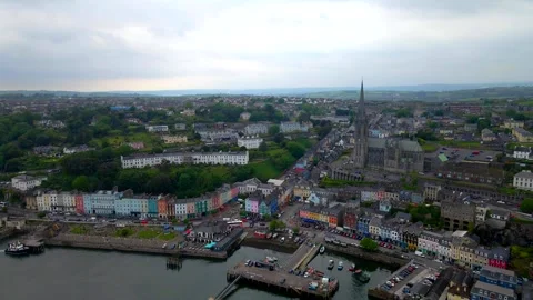 Overcast Cobh Harbour facing Cobh, Ireland Stock-Footage 341668089