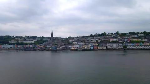 Overcast Cobh Harbour facing Cobh, Ireland Stock Footage 341668266