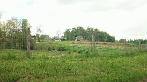 Overcast day at farm Stock Footage 75462885
